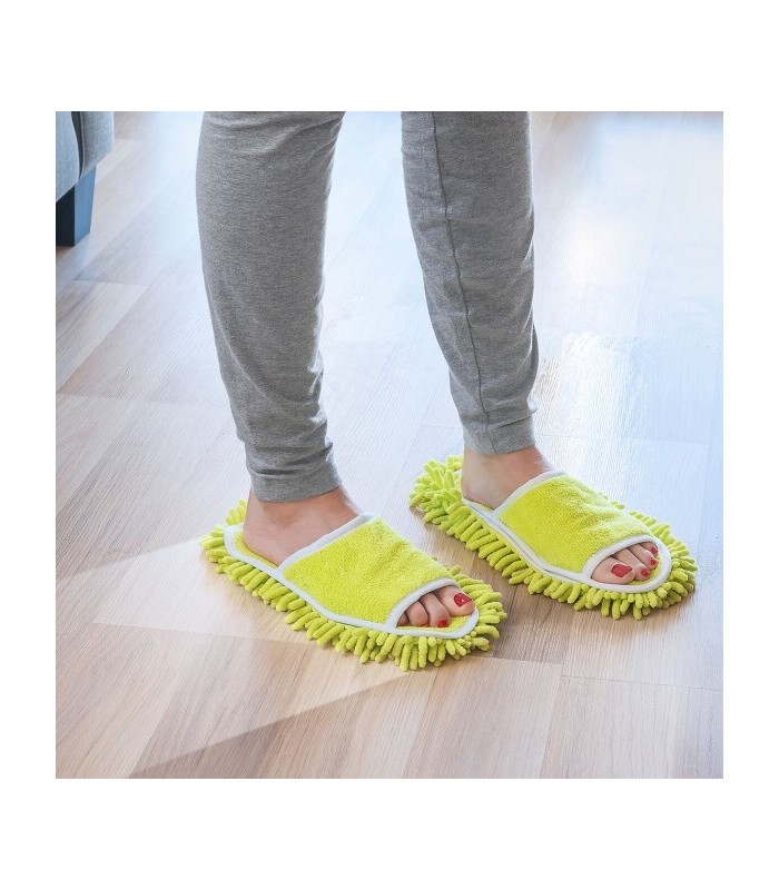 Chaussons de Nettoyage en Microfibre - 2 en 1 Serpillière & Chausson