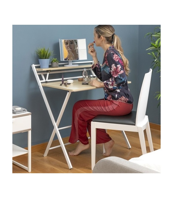 Bureau Pliable avec Étagère – Polyvalent et Gain de Place