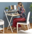 Bureau Pliable avec Étagère – Polyvalent et Gain de Place