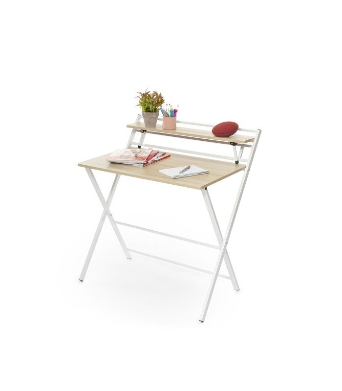 Bureau Pliable avec Étagère – Polyvalent et Gain de Place