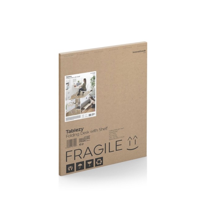 Bureau Pliable avec Étagère – Polyvalent et Gain de Place