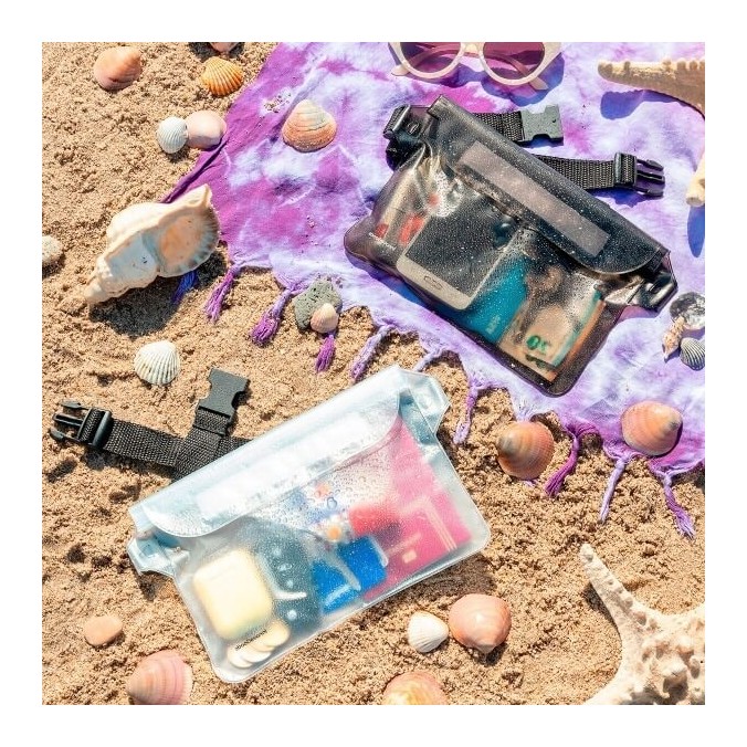 Pochette banane transparente étanches en lot de 2