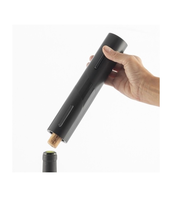 Tire-bouchon électrique noir à piles avec coupe-capsule