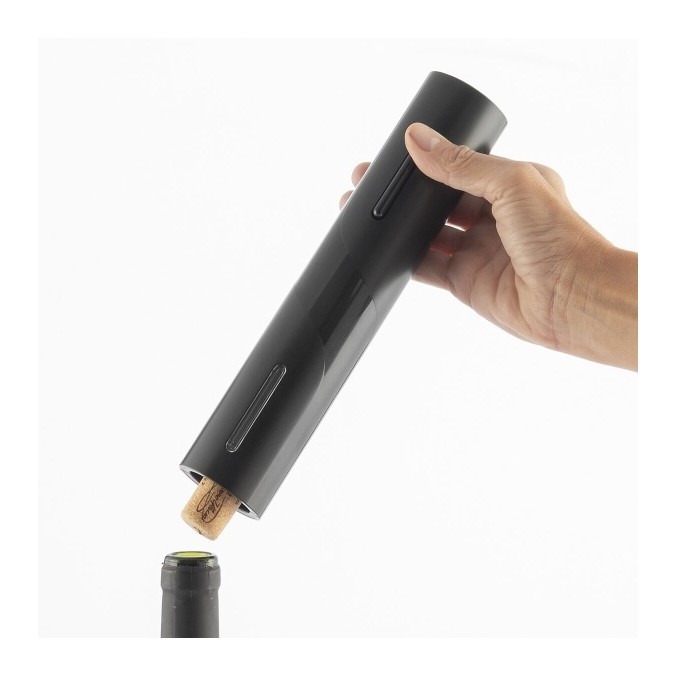 Tire-bouchon électrique noir à piles avec coupe-capsule