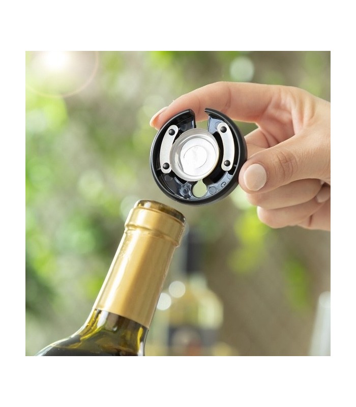 Tire-bouchon électrique noir à piles avec coupe-capsule