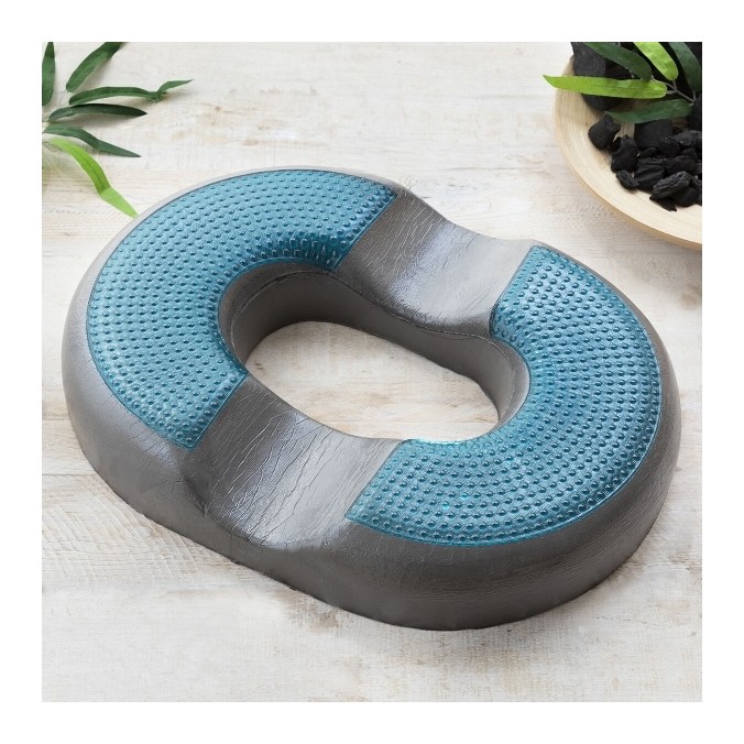 Coussin assise ergonomique en Gel et Charbon de Bambou avec Housse Amovible