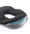 Coussin assise ergonomique en Gel et Charbon de Bambou avec Housse Amovible