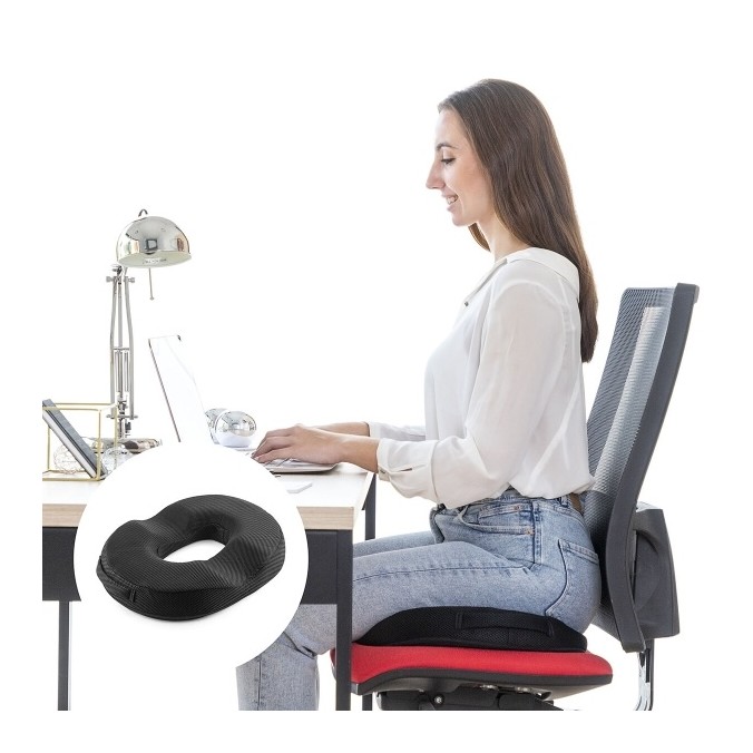 Coussin assise ergonomique en Gel et Charbon de Bambou avec Housse Amovible