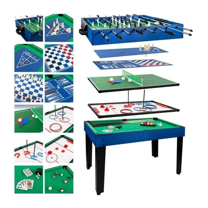 Table de jeux 12 en 1 – Baby-foot, billard, ping-pong