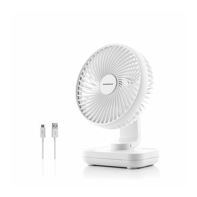 Ventilateur de Bureau Rechargeable Innova – Silencieux, Compact et Orientable Câble USB Inclus