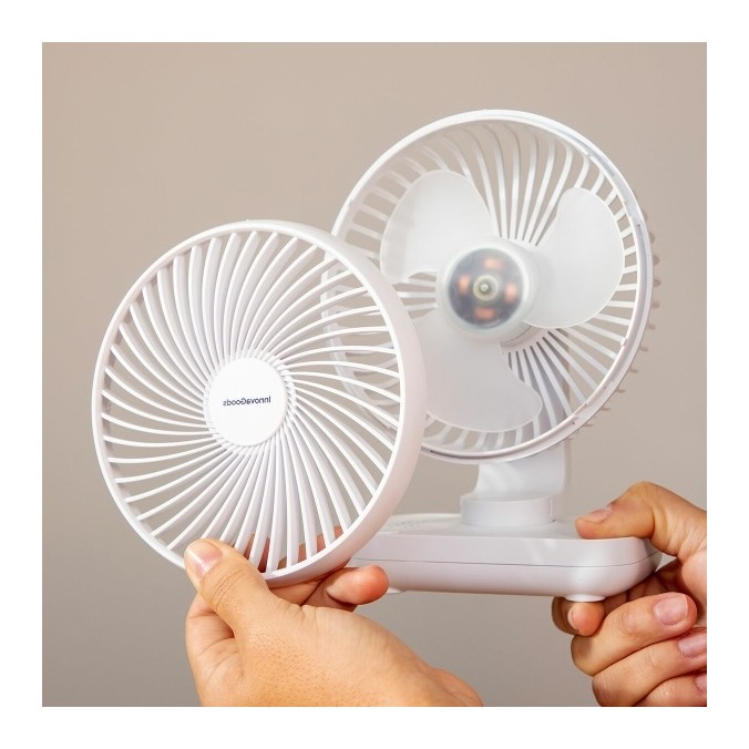 Ventilateur de Bureau Rechargeable Innova – Silencieux, Compact et Orientable Câble USB Inclus