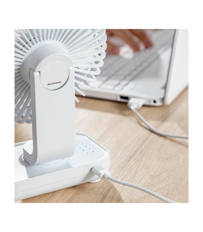 Ventilateur de Bureau Rechargeable Innova – Silencieux, Compact et Orientable Câble USB Inclus