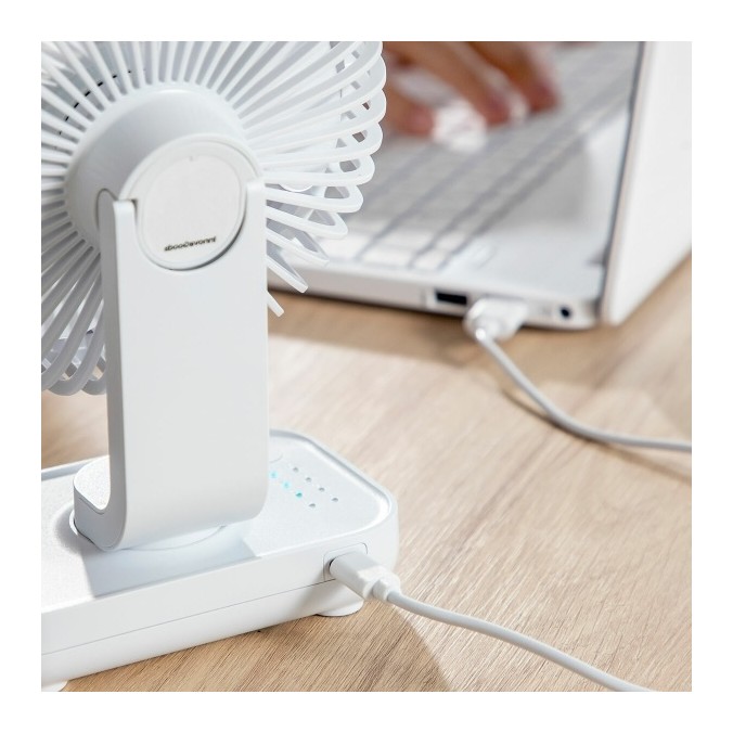 Ventilateur de Bureau Rechargeable Innova – Silencieux, Compact et Orientable Câble USB Inclus