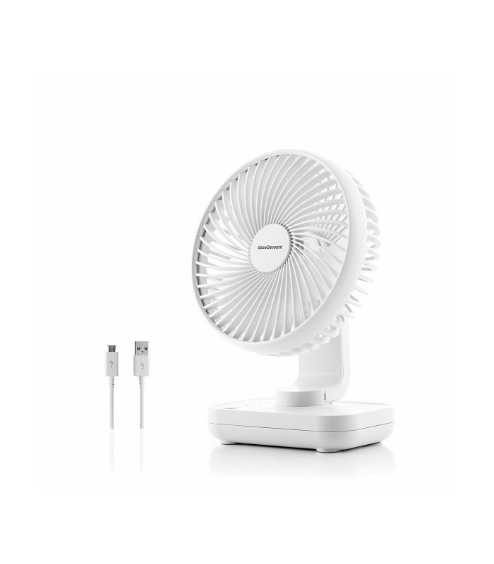 Ventilateur de Bureau Rechargeable Innova – Silencieux, Compact et Orientable Câble USB Inclus