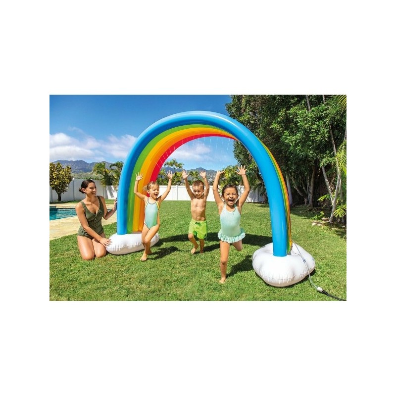 Jeu d’Eau Gonflable avec Tunnel Rafraîchissant pour Enfants