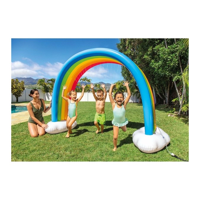 Jeu d’Eau Gonflable avec Tunnel Rafraîchissant pour Enfants