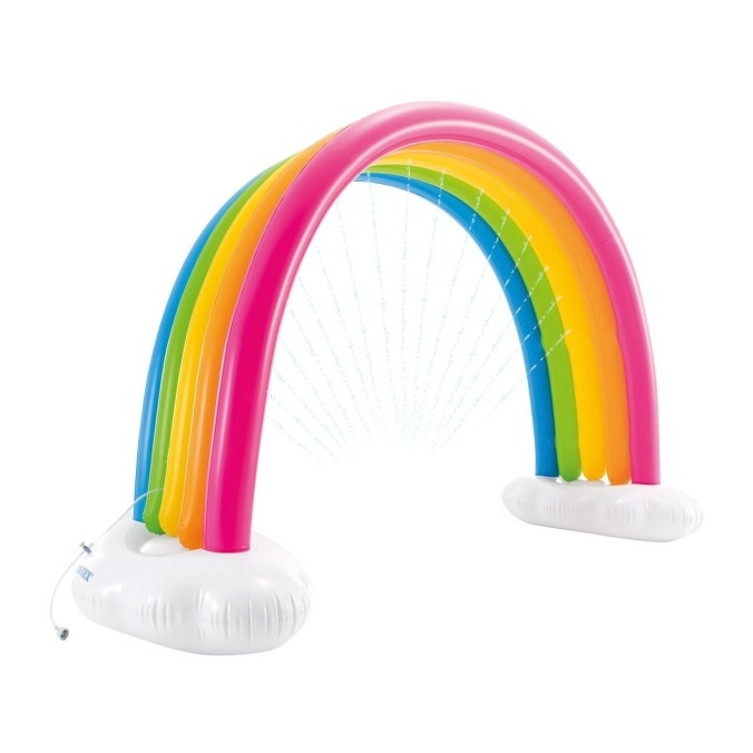 Jeu d’Eau Gonflable avec Tunnel Rafraîchissant pour Enfants