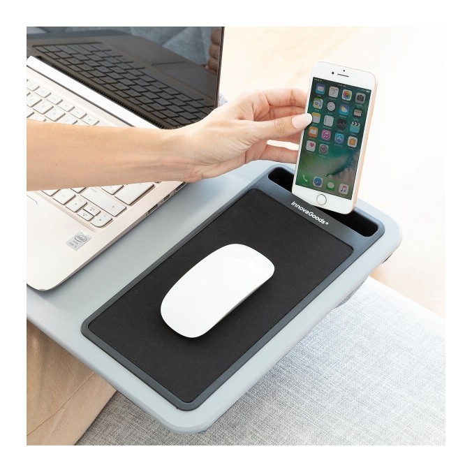 Bureau Portable avec Coussin XL et Tapis de Souris – Table d'Appoint pour Ordinateur