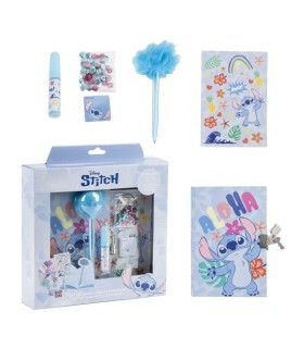 Coffret Agenda Stitch avec Cadenas + Accessoires Magiques (Stickers, Stylo, Colle, Paillettes)
