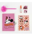 Coffret Agenda Minnie Mousse avec Cadenas + Accessoires Magiques (Stickers, Stylo, Colle, Paillettes)