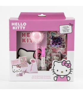 Coffret Agenda Hello Kitty avec Cadenas + Accessoires Magiques (Stickers, Stylo, Colle, Paillettes)