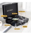 Victrola Journey noir | platine vinyle valise, finition noire