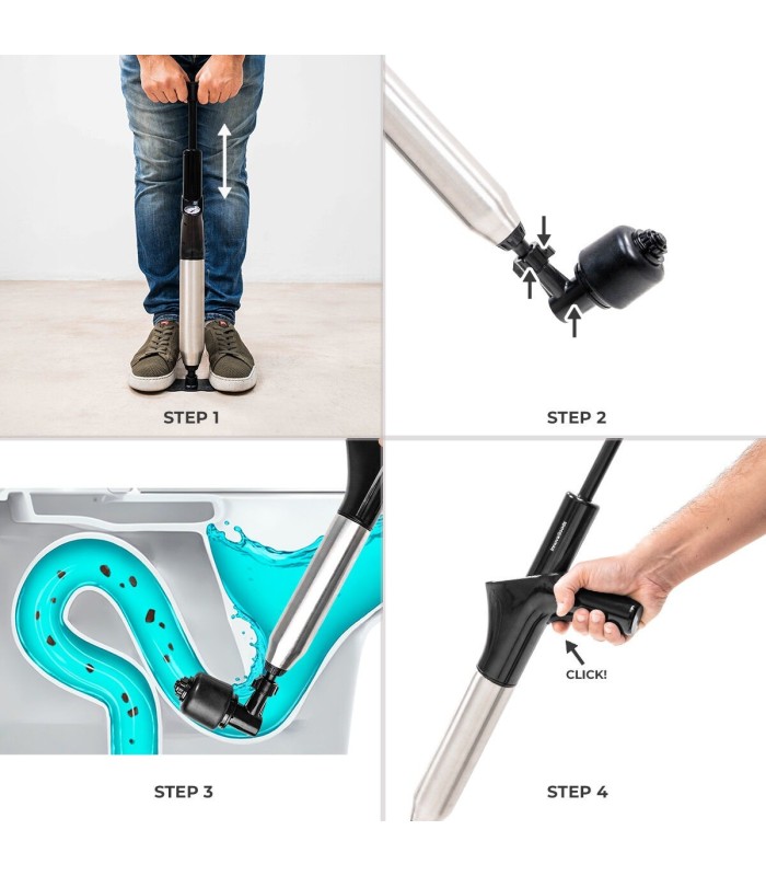 Déboucheur WC à air haute pression Jetpro noir