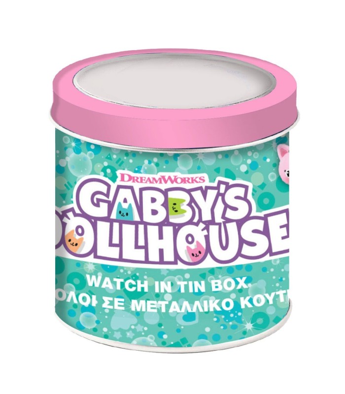 Montre enfant Gabby's Dollhouse ⌚ | tin box Ø33 mm, quartz