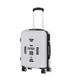 Valise cabine NASA – blanc, coque rigide 55 cm, trolley 4 roues