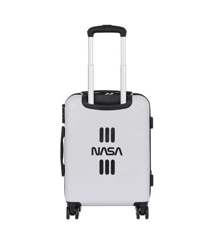 Valise cabine NASA – blanc, coque rigide 55 cm, trolley 4 roues