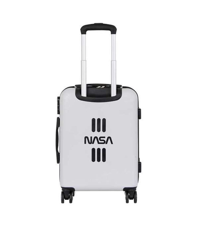 Valise cabine NASA – blanc, coque rigide 55 cm, trolley 4 roues