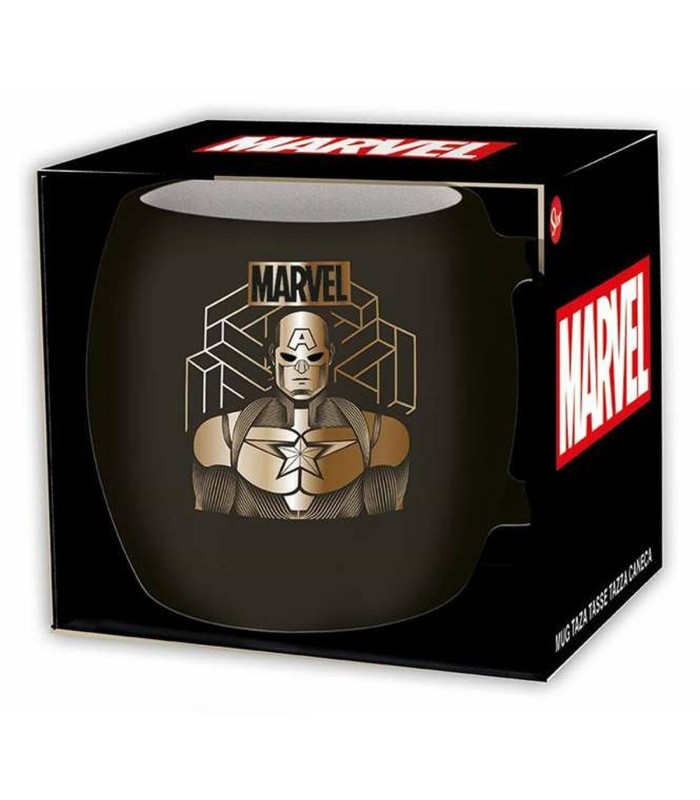 Tasse Marvel noire – céramique, 360 ml, avec boîte