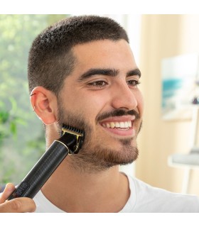 Tondeuse à cheveux rechargeable avec accessoires – Noir et or