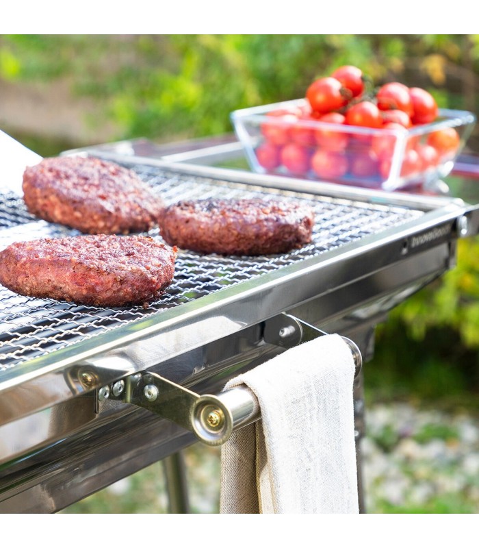 ExelQ barbecue au charbon de bois pliable, inox – InnovaGoods