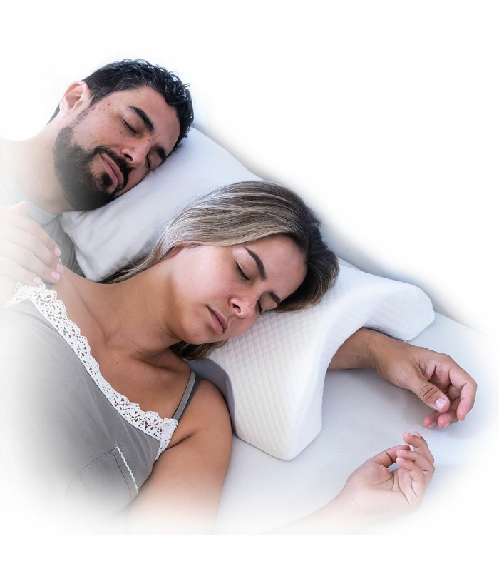 Cozzy blanc/gris – oreiller cervical viscoélastique InnovaGoods