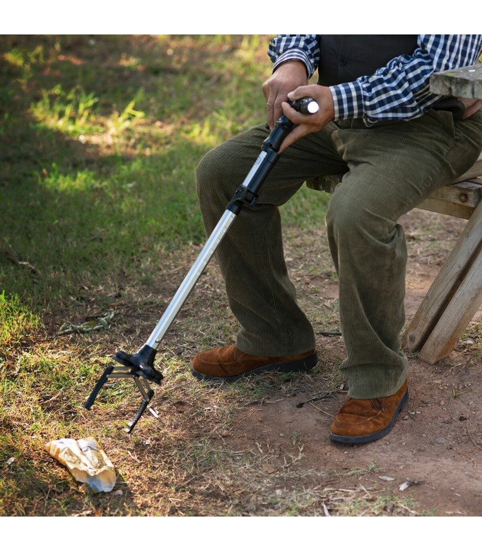 Canne extensible 🦯 LED, alarme - gris et noir | durable & sûre