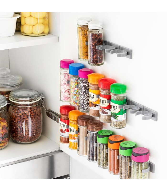 Jarlock x20 gris – porte-épices adhésif divisible, InnovaGoods