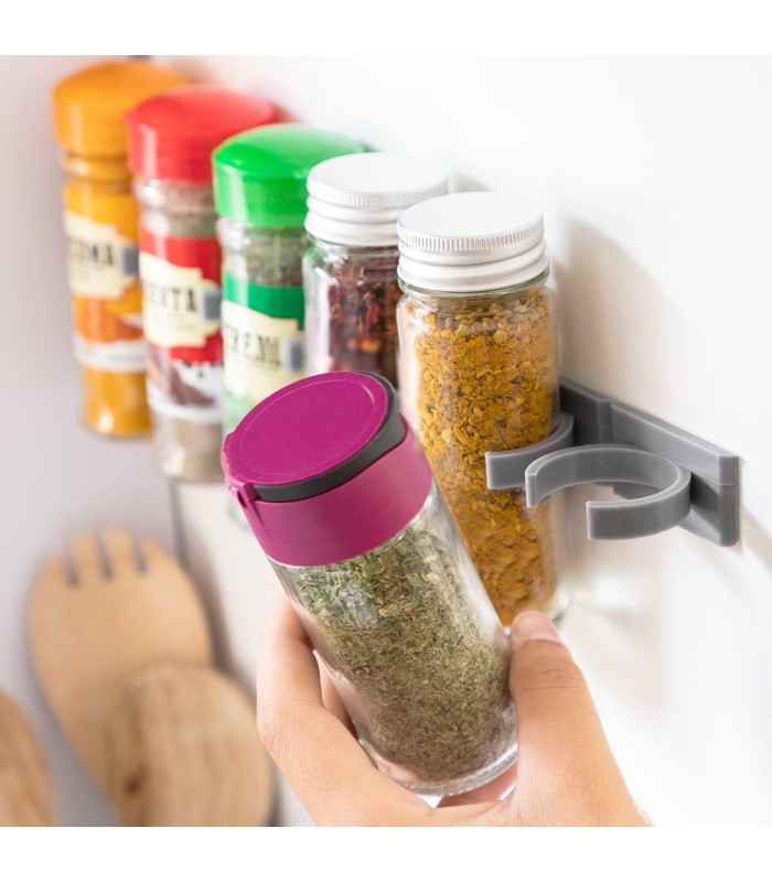 Porte-épices adhésif 🌶️ - x20 sans perçage, gain de place