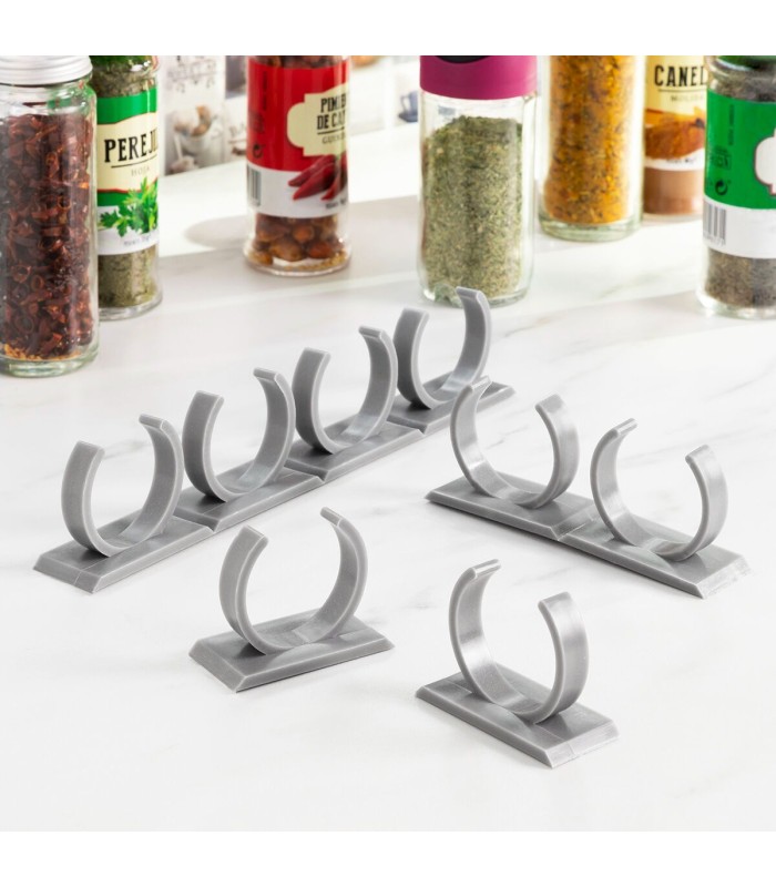 Jarlock x20 gris – porte-épices adhésif divisible, InnovaGoods