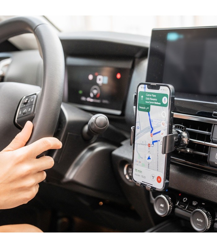 Support charge sans fil voiture 🚗 | 15W noir, prise sûre