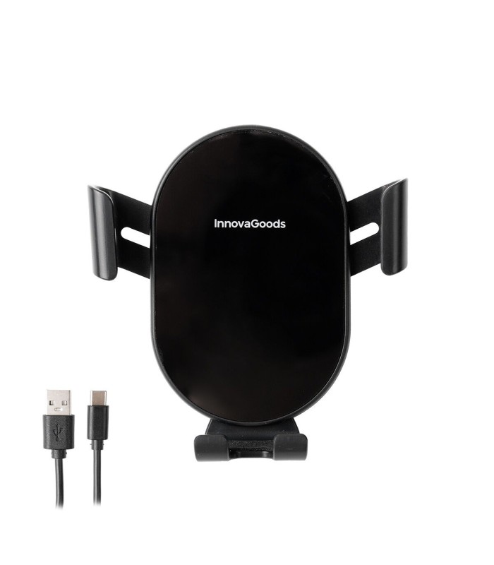 Chakar – support voiture à induction 15 W noir | InnovaGoods