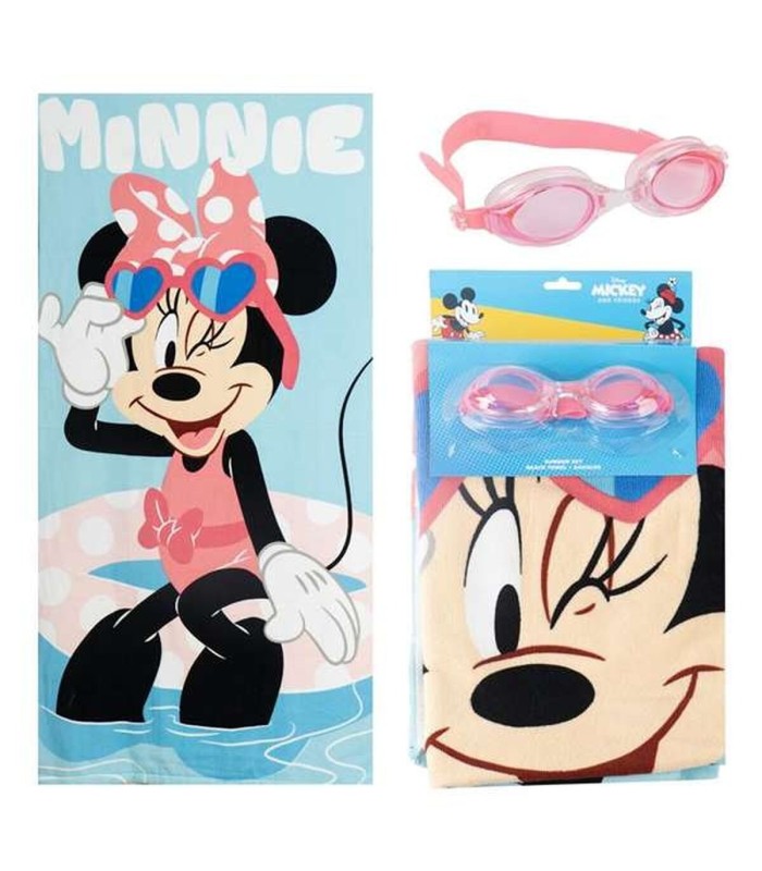 Serviette de plage Minnie Mouse, bleu multicouleur | Disney