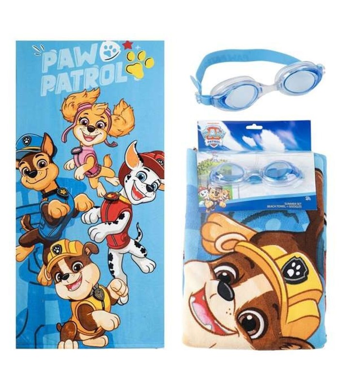 Serviette de plage enfant The Paw Patrol – bleu imprimé