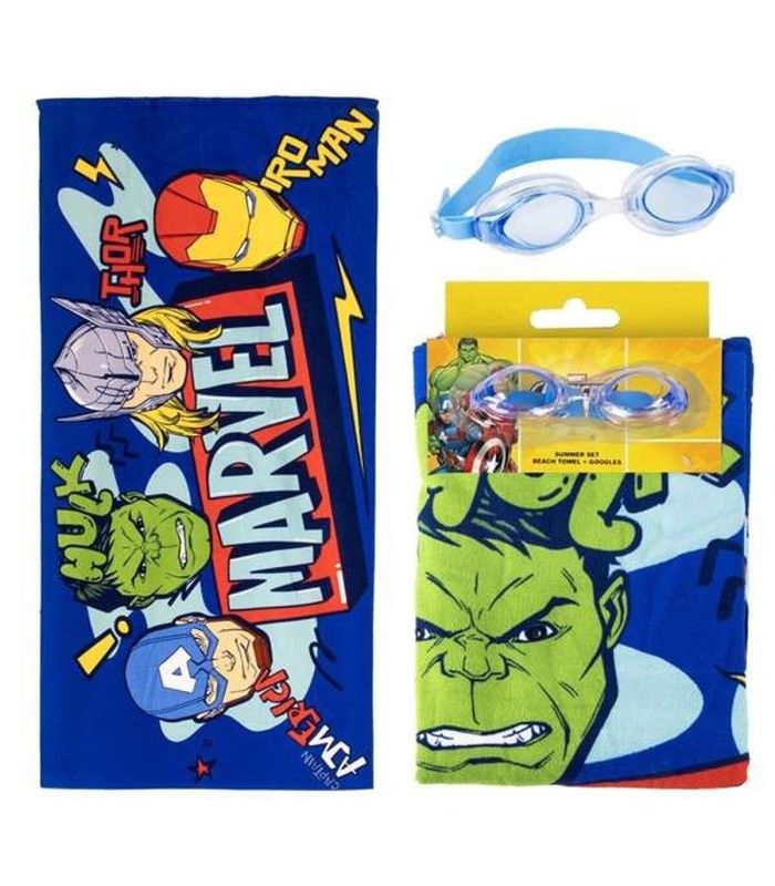 Serviette de plage Avengers 🦸  avec lunettes