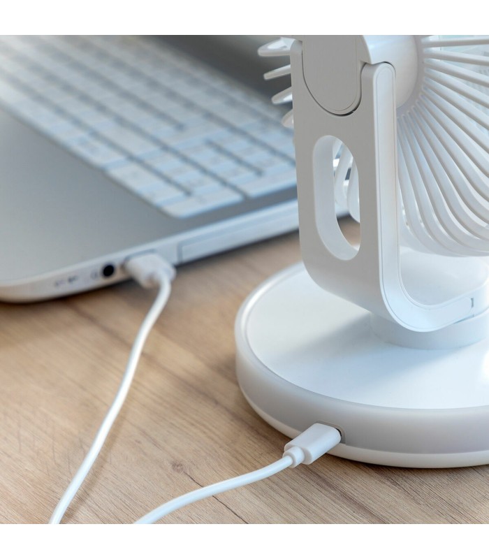 Ventilateur de bureau FanLed blanc – InnovaGoods LED, 4000 mAh