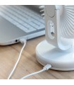 Ventilateur de bureau FanLed blanc – InnovaGoods LED, 4000 mAh