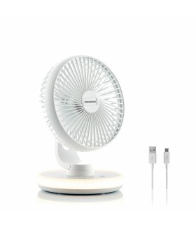 Ventilateur de bureau FanLed blanc – InnovaGoods LED, 4000 mAh
