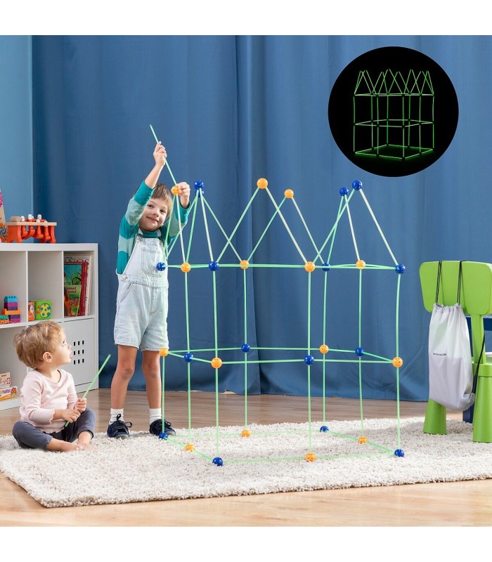 ✨ Kit fort enfant Archikitt 85 pièces fluorescent | InnovaGoods