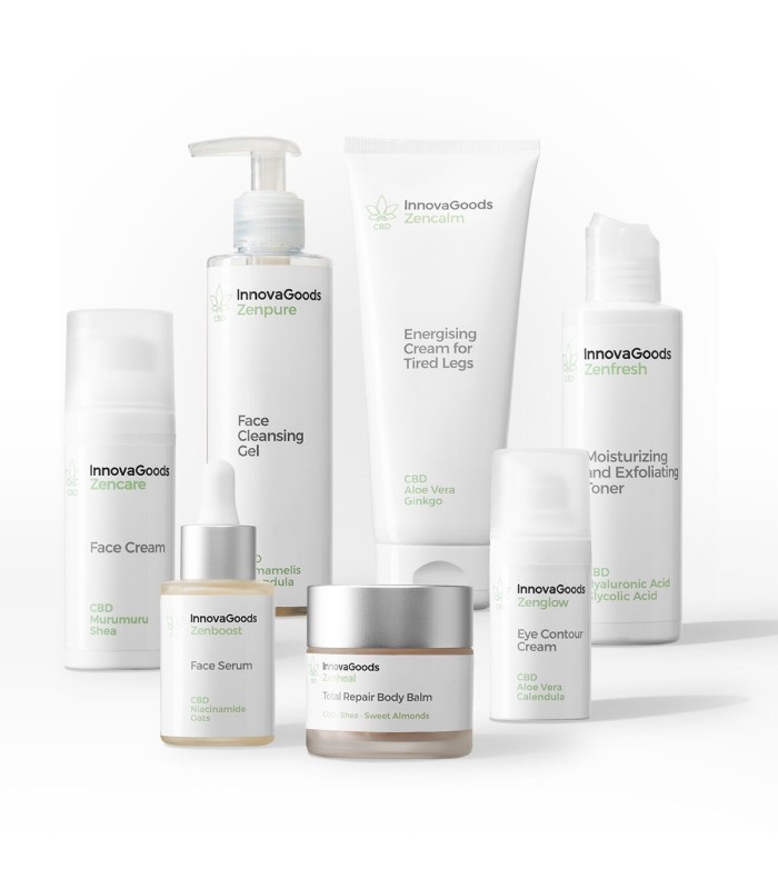 Réflexion durant une seconde Pack routine de soin visage et corps au CBD – InnovaGoods