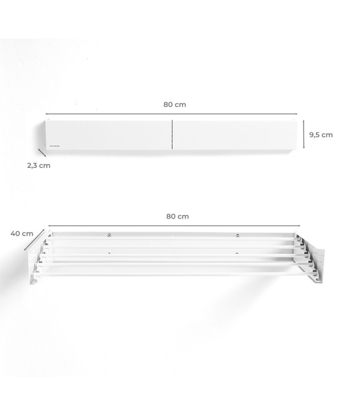 Étendoir mural pliable 🧺 | blanc, durable et gain de place